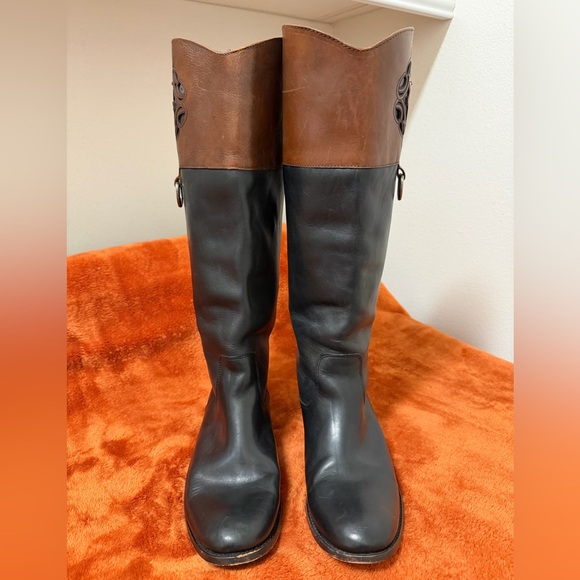 Frye Tan Leather two-tone riding boots. Authentic. - Picture 4 of 13